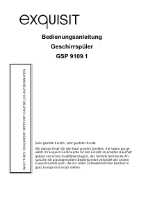 Bedienungsanleitung Exquisit GSP9109.1 Geschirrspüler