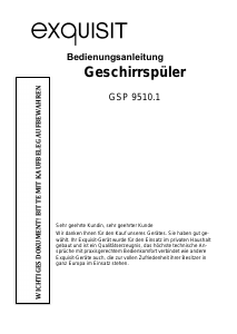 Bedienungsanleitung Exquisit GSP9510.1 Geschirrspüler