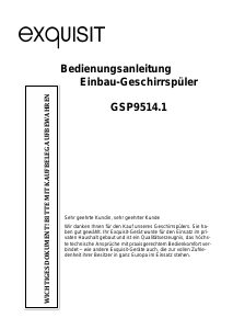 Bedienungsanleitung Exquisit GSP9514.1 Geschirrspüler