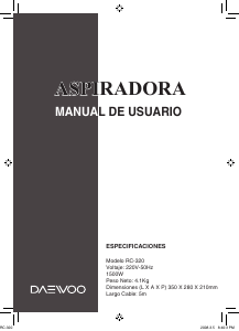 Manual de uso Daewoo RC-320 Aspirador