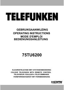 Mode d’emploi Telefunken 75TU6200 Téléviseur LED