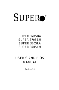 Handleiding Supermicro 370SBA Moederbord