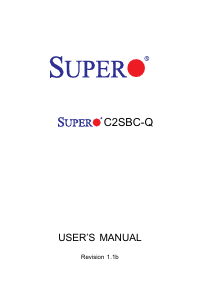 Manual Supermicro C2SBC-Q Motherboard