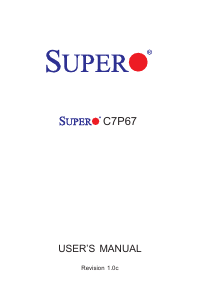 Handleiding Supermicro C7P67 Moederbord