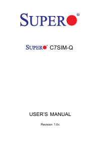 Manual Supermicro C7SIM-Q Motherboard