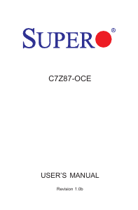 Manual Supermicro C7Z87-OCE Motherboard