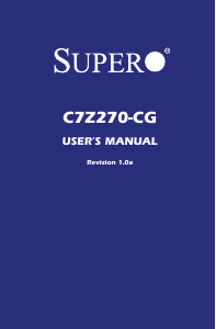 Handleiding Supermicro C7Z270-CG Moederbord
