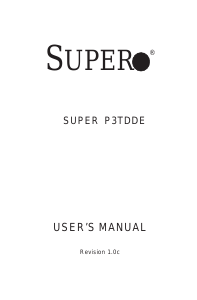 Manual Supermicro P3TDDE Motherboard