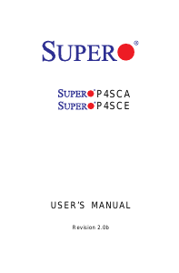 Handleiding Supermicro P4SCA Moederbord