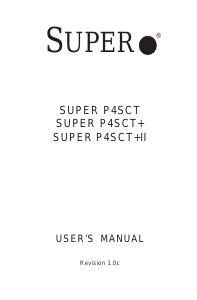 Handleiding Supermicro P4SCT Moederbord