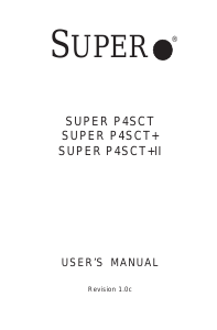 Handleiding Supermicro P4SCT+II Moederbord