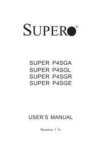 Handleiding Supermicro P4SGR Moederbord