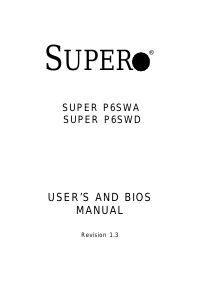 Handleiding Supermicro P6SWA Moederbord