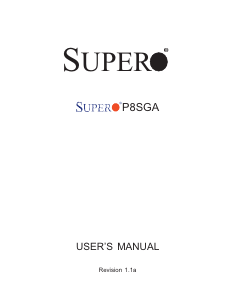 Manual Supermicro P8SGA Motherboard