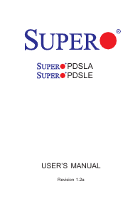 Manual Supermicro PDSLE Motherboard