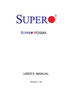 Manual Supermicro PDSMA Motherboard