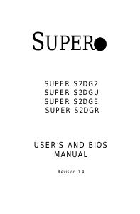 Handleiding Supermicro S2DGR Moederbord