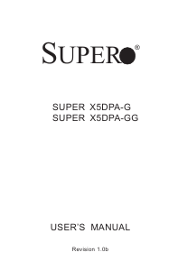 Manual Supermicro X5DPA-GG Motherboard