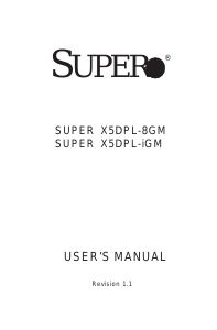 Handleiding Supermicro X5DPL-8GM Moederbord