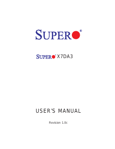 Handleiding Supermicro X7DA3 Moederbord