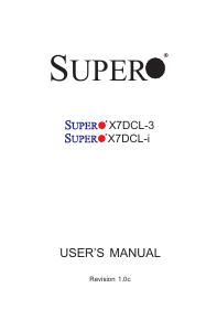 Manual Supermicro X7DCL-i Motherboard
