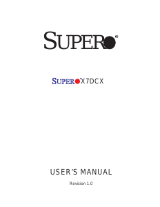 Manual Supermicro X7DCX Motherboard