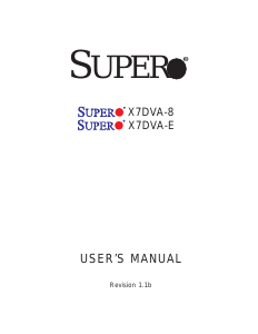 Manual Supermicro X7DVA-E Motherboard