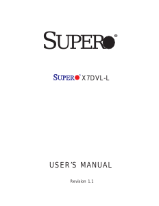 Handleiding Supermicro X7DVL-L Moederbord