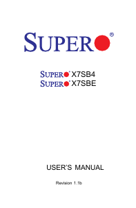 Manual Supermicro X7SBE Motherboard