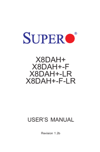 Manual Supermicro X8DAH+ Motherboard