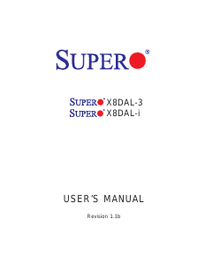 Manual Supermicro X8DAL-i Motherboard