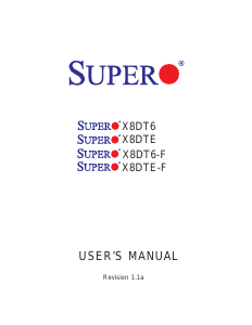 Handleiding Supermicro X8DTE Moederbord