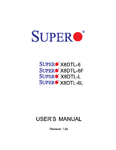 Manual Supermicro X8DTL-6L Motherboard