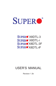 Manual Supermicro X8DTL-i Motherboard