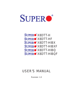 Manual Supermicro X8DTT-HIBXF Motherboard
