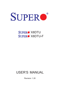 Handleiding Supermicro X8DTU Moederbord
