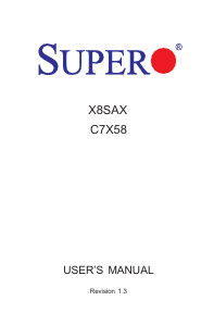 Handleiding Supermicro X8SAX Moederbord