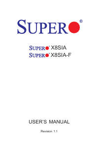 Handleiding Supermicro X8SIA Moederbord