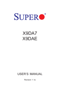 Handleiding Supermicro X9DAE Moederbord