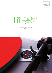Bedienungsanleitung Rega RP40 Anniversary Edition Plattenspieler