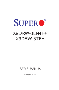 Handleiding Supermicro X9DRW-3TF+ Moederbord