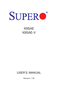 Manual Supermicro X9SAE-V Motherboard