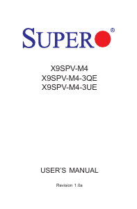 Manual Supermicro X9SPV-M4-3QE Motherboard