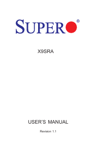 Handleiding Supermicro X9SRA Moederbord