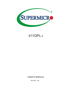 Manual Supermicro X11DPL-i Motherboard