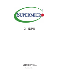 Manual Supermicro X11DPU Motherboard