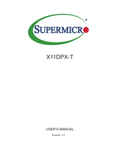 Manual Supermicro X11DPX-T Motherboard