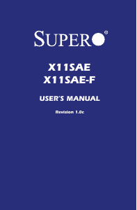 Manual Supermicro X11SAE Motherboard