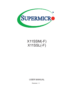 Manual Supermicro X11SSL(-F) Motherboard