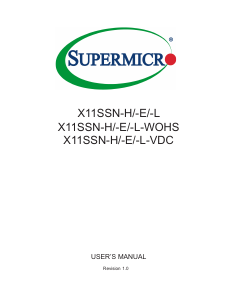 Manual Supermicro X11SSN-E Motherboard